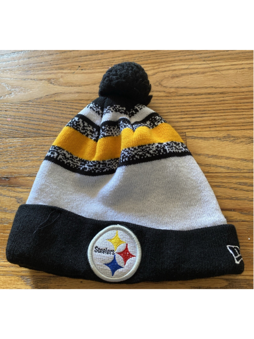 Pittsburgh Steelers NewEra Cuff Knit Hat with Pom OSFM